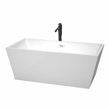 Image for Wyndham Collection Sara 63" Bathtub Shiny White Trim And Black Tub Filler from HD Supply