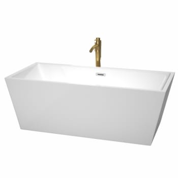 Image for Wyndham Collection Sara 67" Bathtub Polished Chrome Trim And Gold Tub Filler from HD Supply