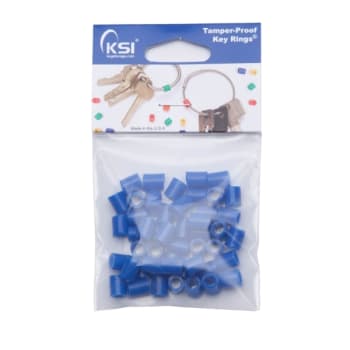 Image for Key Systems Tamper Proof Rings Color Coding Tags, Blue, Package Of 50 from HD Supply