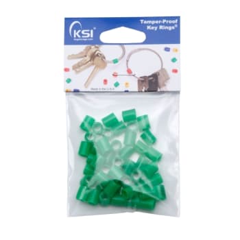 Image for Key Systems Tamper Proof Rings Color Coding Tags, Green, Package Of 50 from HD Supply