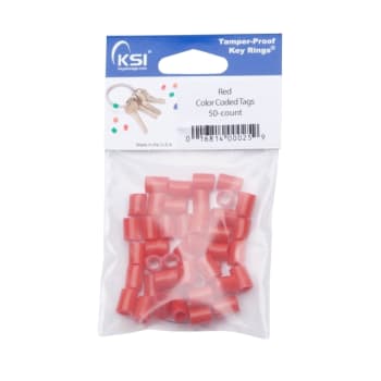 Image for Key Systems Tamper Proof Rings Color Coding Tags, Red, Package Of 50 from HD Supply