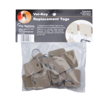 Image for Key Systems Vel-Key Replacement Tags, Package Of 12 from HD Supply