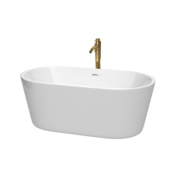 Image for Wyndham Collection Carissa 60" Bathtub Shiny White Trim And Gold Tub Filler from HD Supply