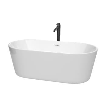 Image for Wyndham Collection Carissa 67" Bathtub Shiny White Trim And Black Tub Filler from HD Supply