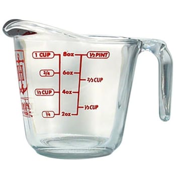 Anchor Brand 1 Cup Glass Measuring Cup, 4 Per Case
