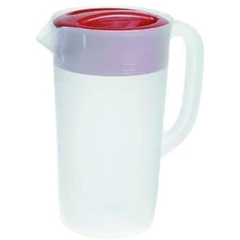 Rubbermaid 2.25 Quart Pitcher-With Red Lid, 6 Per Case