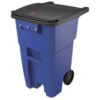 Image for Rubbermaid Brute Rollout Container Square Plastic 50 Gal Blue from HD Supply