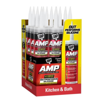 DAP Amp Modified 9 Oz. Clear Polymer Kitchen And Bathroom Sealant, Case Of 12