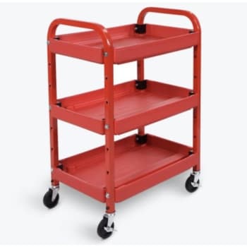 Luxor 15.5" X 22" 3-tub Shelf Adjustable Utility Cart In Red