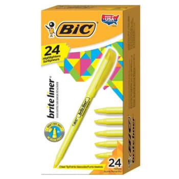 Image for BIC® Yellow Chisel Tip Brite Liner® Highlighter (12-Box) from HD Supply
