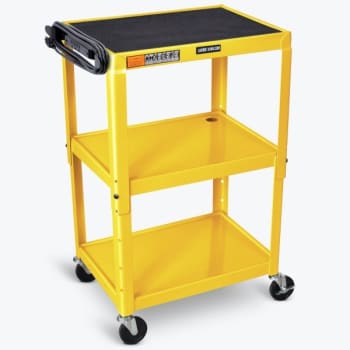 Image for Luxor Adjustable Height 24" Steel A/v Cart With 3 Shelves In Yellow from HD Supply