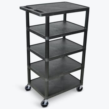 Image for Luxor 18" X 24" 5-Flat Shelf Structural Foam Plastic Cart In Black from HD Supply