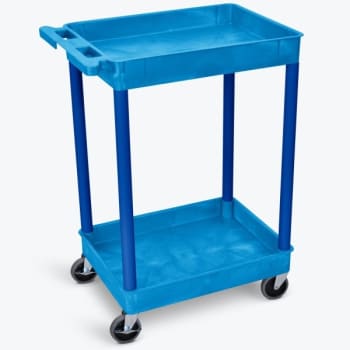 Image for Luxor 18" X 24" 2-Tub Shelf Utility Cart In Blue from HD Supply