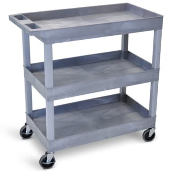 Image for Luxor 18" X 35" 3-Tub Shelf Utility Cart In Gray from HD Supply