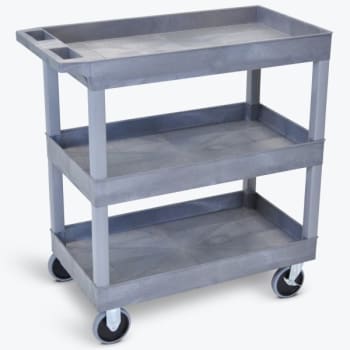 Image for Luxor 18" X 35" 3-Tub Shelf Heavy Duty Utility Cart In Gray from HD Supply