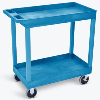 Image for Luxor 18" X 35" 2-Tub Shelf Heavy Duty Utility Cart In Blue from HD Supply