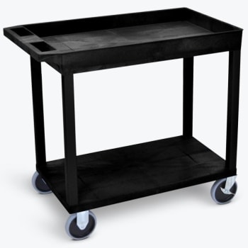 Image for Luxor 18" X 35" 1-Tub / 1-Flat Shelf Heavy Duty Utility Cart In Black from HD Supply