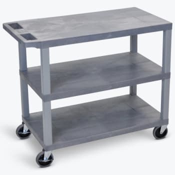 Image for Luxor 18" X 35" 3-Flat Shelf Utility Cart In Gray from HD Supply