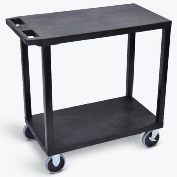 Image for Luxor 18" X 35" 2-Flat Shelf Heavy Duty Utility Cart In Black from HD Supply