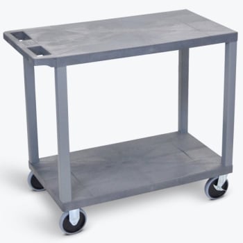 Image for Luxor 18" X 35" 2-Flat Shelf Heavy Duty Utility Cart In Gray from HD Supply