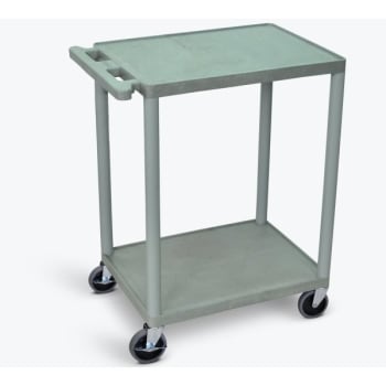 Image for Luxor 18" X 24" 2-Flat Shelf Structural Foam Plastic Utility Cart In Gray from HD Supply