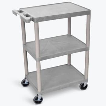 Image for Luxor 18" X 24" 3-Flat Shelf Structural Foam Plastic Utility Cart In Gray from HD Supply