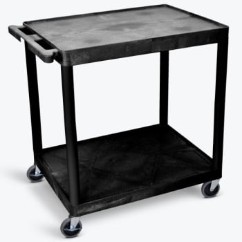 Image for Luxor 24" X 32" 2-Flat Shelf Structural Foam Plastic Utility Cart In Black from HD Supply