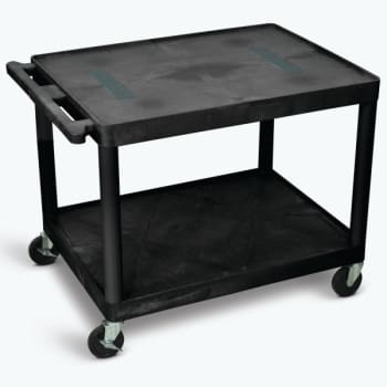 Image for Luxor 24" X 32" 2-Flat Shelf A/v Cart In Black from HD Supply