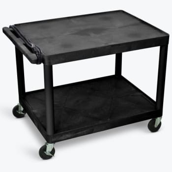 Image for Luxor 24" X 32" 2-Flat Shelf A/v Cart In Black, Electric from HD Supply