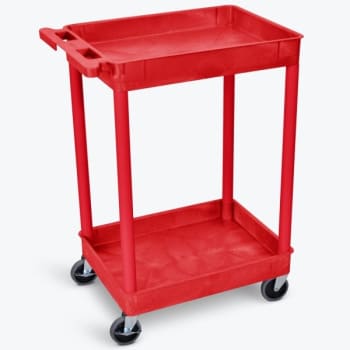 Image for Luxor 18" X 24" 2-Tub Shelf Utility Cart In Red from HD Supply