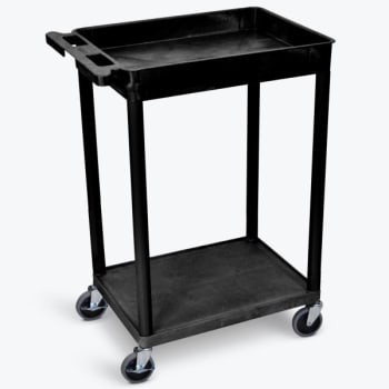 Image for Luxor 18" X 24" 1-Tub / 1-Flat Shelf Utility Cart, Black from HD Supply