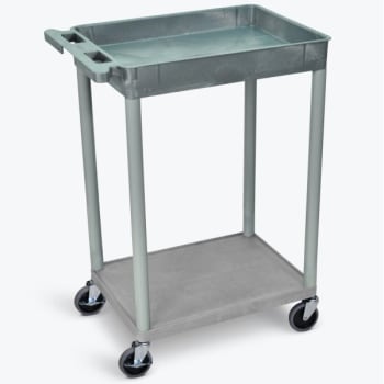 Image for Luxor 18" X 24" 1-Tub / 1-Flat Shelf Utility Cart In Gray from HD Supply