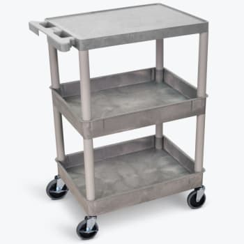 Image for Luxor 18" X 24" 2-Tub / 1-Flat Shelf Utility Cart In Gray from HD Supply