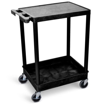 Image for Luxor 18" X 24" 1-Tub / 1-Flat Shelf Utility Cart In Black from HD Supply