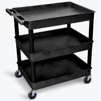 Image for Luxor 24" X 32" 3-Tub Shelf Utility Cart In Black from HD Supply