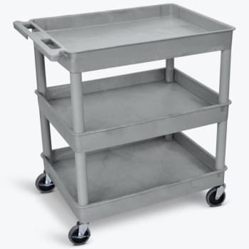 Image for Luxor 24" X 32" 3-Tub Shelf Utility Cart In Gray from HD Supply