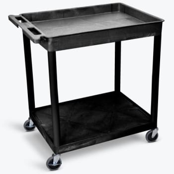 Image for Luxor 24" X 32" 1-Tub / 1-Flat Shelf Utility Cart In Black from HD Supply