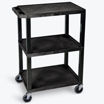 Image for Luxor 18" X 24" 3-Flat Shelf Tuffy Utility Cart In Black from HD Supply