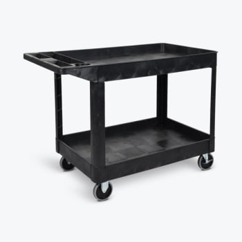 Image for Luxor 24" X 45" 2-Tub Shelf Heavy Duty Utility Cart In Black from HD Supply