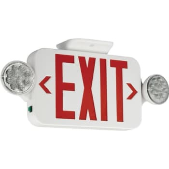 Image for Hubbell® LED Combination Exit/Emergency Fixture, Red, Damp Location Listed from HD Supply