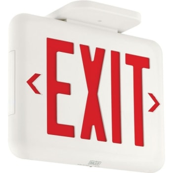 Image for Hubbell® LED Exit Sign, AC Only, Red, Damp Location Listed from HD Supply