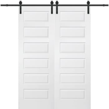 Image for Mmi Door Primed Rockport 64" X 96" Kit With Black Barn Door Hardware from HD Supply
