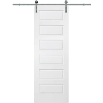 Image for Mmi Door Primed Rockport 36" X 96" Kit With Stainless Steel Barn Door Hardware from HD Supply