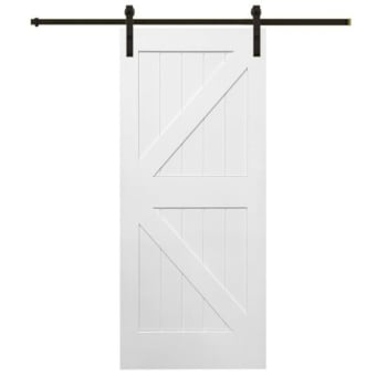 Image for Mmi Door Primed K-Plank 36" X 84" Kit With Oil Rubbed Bronze Barn Door Hardware from HD Supply