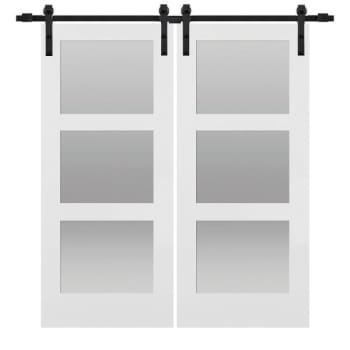 Image for Mmi Door Primed 3-Lite 84" X 84" Kit With Black Barn Door Hardware from HD Supply
