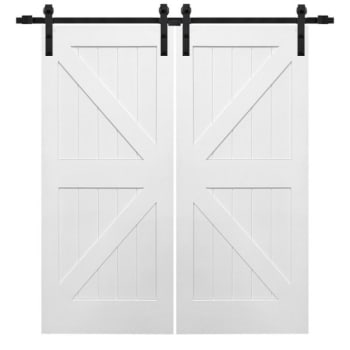 Image for Mmi Door Primed K-Plank 72" X 84" Kit With Black Barn Door Hardware from HD Supply