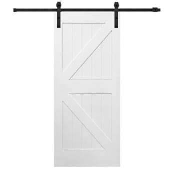 Image for Mmi Door Primed K-Plank 42" X 84" Kit With Black Barn Door Hardware from HD Supply