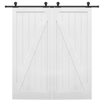 Image for Mmi Door Primed Z-Plank 72" X 84" Kit With Black Barn Door Hardware from HD Supply