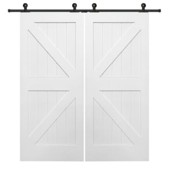 Image for Mmi Door Primed K-Plank 72" X 84" Kit With Black Barn Door Hardware from HD Supply