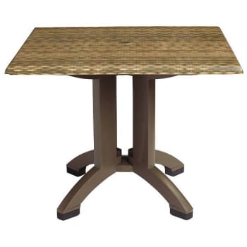 Image for Grosfillex Atlanta 42" Round Melamine Table in Wicker from HD Supply